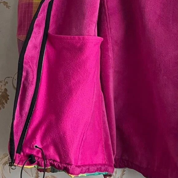 The North Face Women Jacket Size Large Colorblock Hooded Plaid Outdoor Y2K Core - Picture 15 of 16